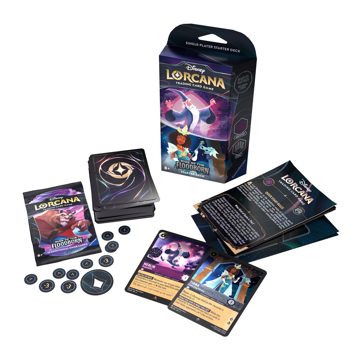 Disney Lorcana: Rise of the Floodborn Starter Deck (Amethyst & Steel)