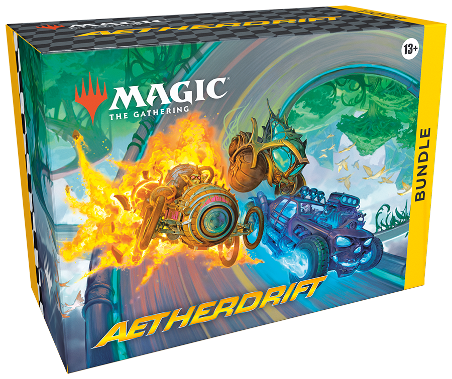 The Aetherdrift Bundle which has some wacky steampunky vehicles on the front, racing. The other photos show the Bundle in different angles.