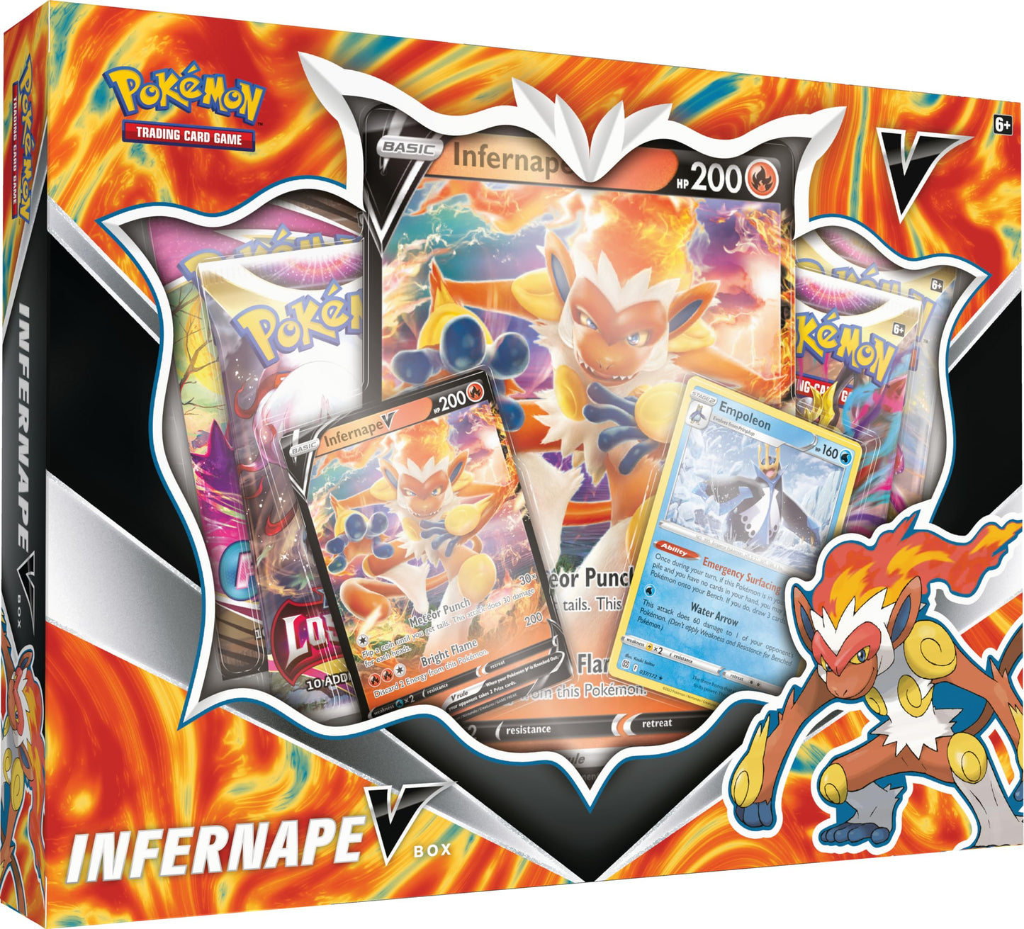 Box set featuring an Infernape V card and 4 packs